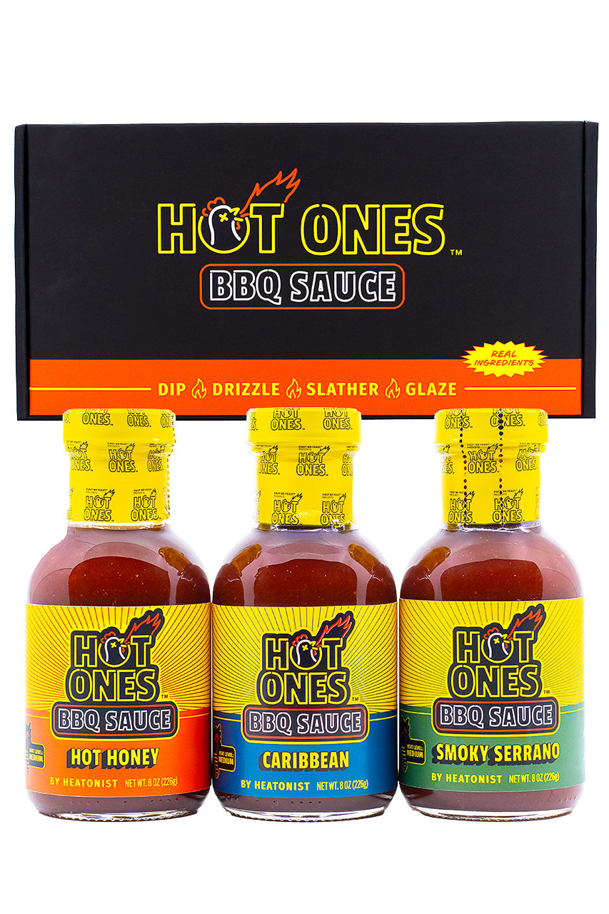 Hot Ones BBQ Trio Pack (Hot Honey / Caribbean / Smoked Serrano) B1