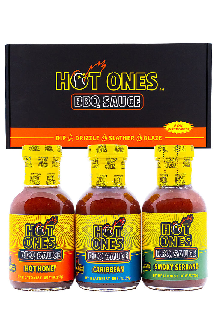 Hot Ones BBQ Trio Pack (Hot Honey / Caribbean / Smoked Serrano) B1