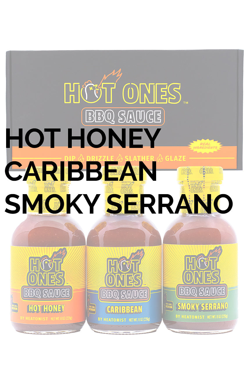 Hot Ones BBQ Trio Pack (Hot Honey / Caribbean / Smoked Serrano) D3